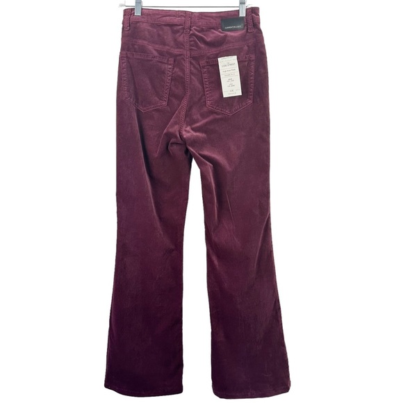 CURRENT ELLIOTT THE SIDE STREET VELVET FLARE PANT in Claret Red Flare Maroon 27 - Picture 11 of 16